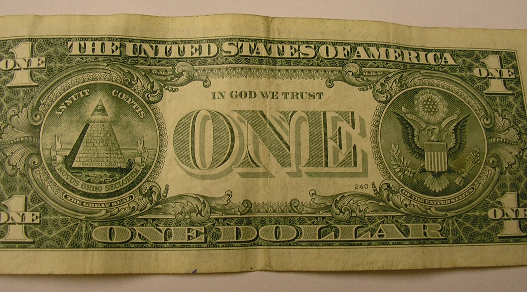 Back Of Us 1 Dollar Bill