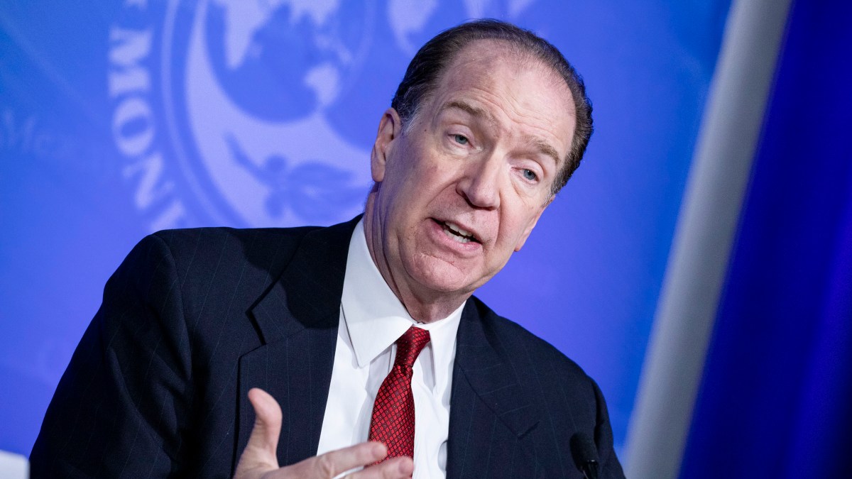World Bank president forecasts "subdued" economic recovery for 2021