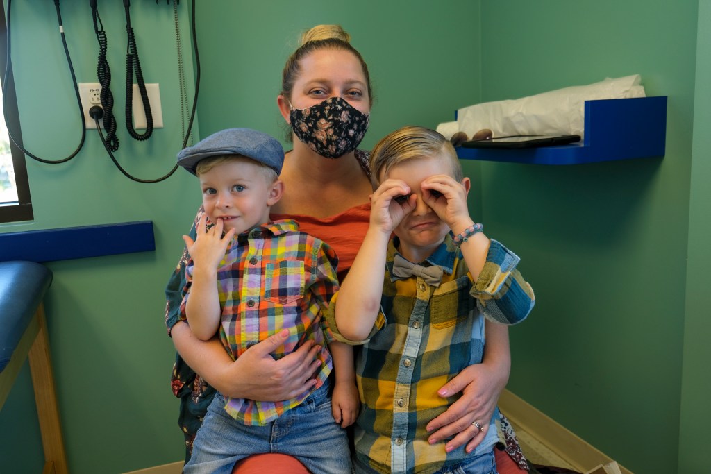 The Humphrey family: Oliver, 2 (left), Michelle and Boden, 5.  (Photo by Mariana Dale) 