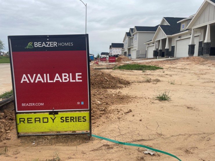 Ann "Available" Signboard outside a newly built house