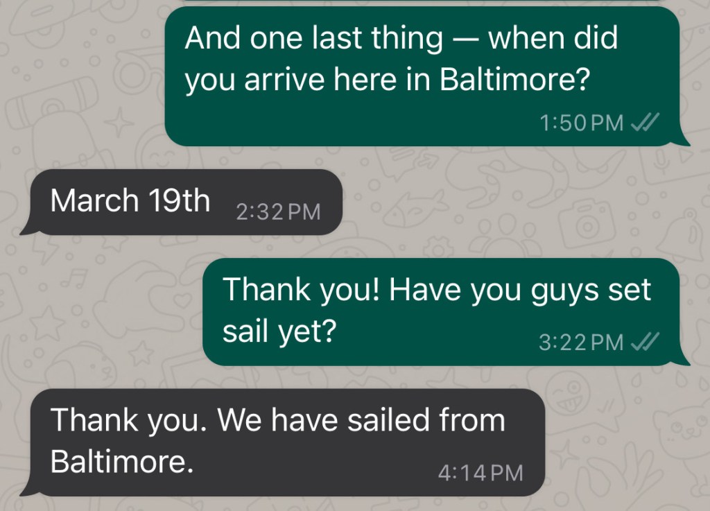 “We have sailed from Baltimore”: Cargo ships begin leaving the port